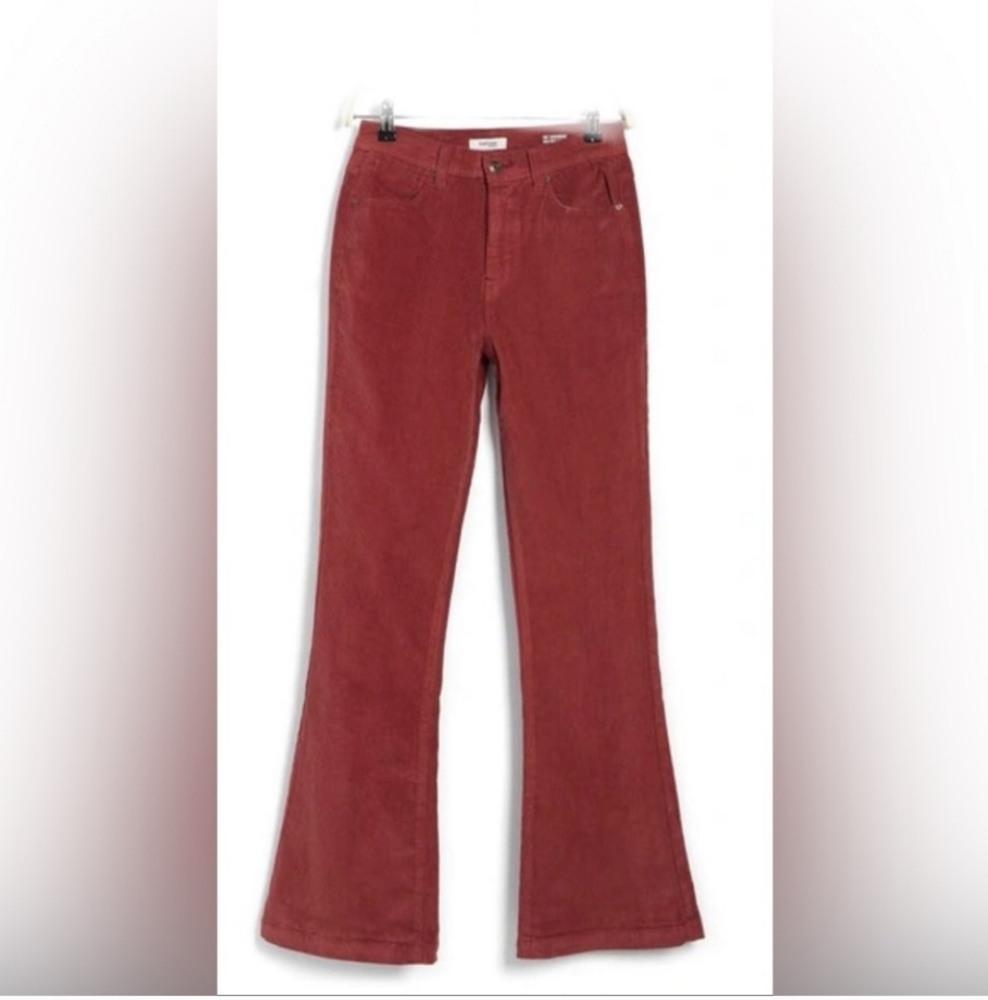 KENSIE Savannah Dusty Rose high rise Flare Corduroy‎ Jeans pants size 10/30 new